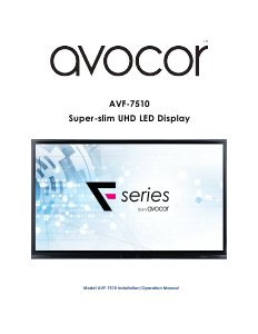 Manual Avocor AVF-7510 LED Monitor