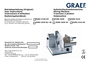 Manual Graef EURO 3020 Slicing Machine