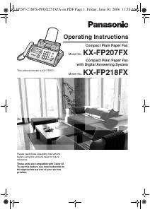 Manual Panasonic KX-FP218FX Fax Machine