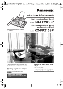 Manual de uso Panasonic KX-FP205SP Máquina de fax
