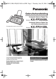 Handleiding Panasonic KX-FP205BL Faxapparaat