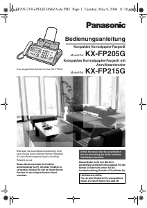 Bedienungsanleitung Panasonic KX-FP205G Faxmaschine