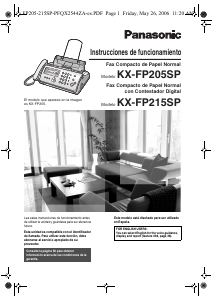 Manual de uso Panasonic KX-FP215SP Máquina de fax