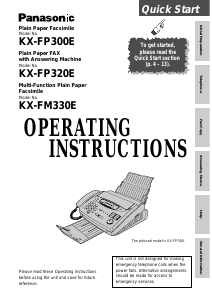 Manual Panasonic KX-FP300E Fax Machine