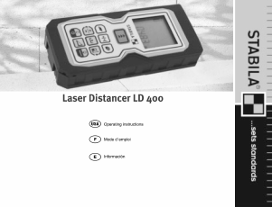 Manual Stabila LD400 Laser Distance Meter