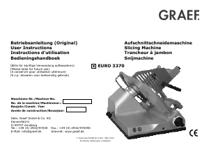 Manual Graef EURO 3370 Slicing Machine