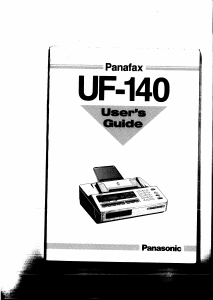 Manual Panasonic UF-140 Panafax Fax Machine