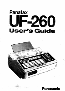 Manual Panasonic UF-260 Panafax Fax Machine