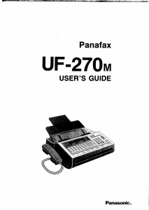 Manual Panasonic UF-270 Panafax Fax Machine