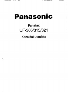 Használati útmutató Panasonic UF-315 Panafax Faxgép