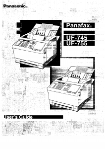 Manual Panasonic UF-755 Panafax Fax Machine