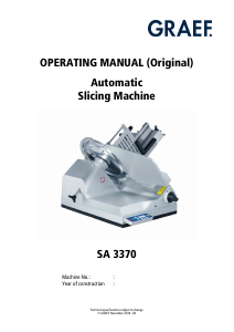Manual Graef SA 3370 Slicing Machine
