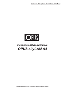 Handleiding Opus cityLAM A4 Lamineermachine