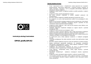 Instrukcja Opus profiLAM A2 Laminator