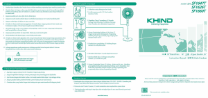 Handleiding Khind SF1660T Ventilator