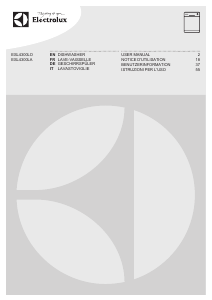 Manual Electrolux ESL4300LA Dishwasher