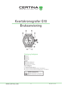 Bruksanvisning Certina Aqua C032.434.11.047.00 DS Action Ur