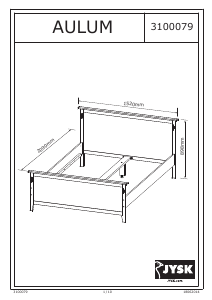 Manual JYSK Aulum (140x200) Estrutura de cama