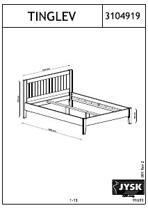 Manual JYSK Tinglev (140x200) Estrutura de cama