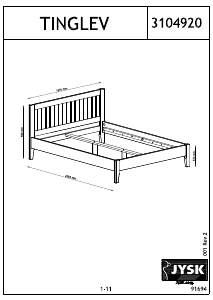 Manual JYSK Tinglev (150x200) Estrutura de cama