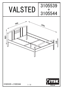 Instrukcja JYSK Valsted (90x200) Rama łóżka