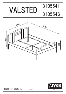 Manuale JYSK Valsted (140x200) Struttura letto