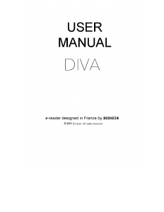 Manual Bookeen Diva E-Reader
