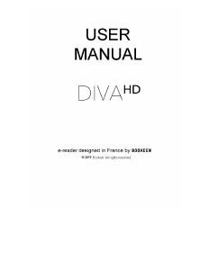 Manual Bookeen Diva HD E-Reader