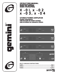 Mode d’emploi Gemini X-03 Amplificateur