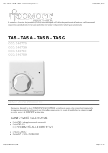 Manuale IMIT 546770 TA5 Termostato