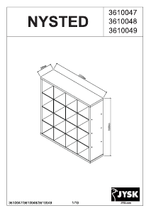 Kullanım kılavuzu JYSK Nysted (150x150x39) Kitaplık