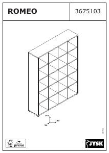 Priručnik JYSK Romeo (140x182x34) Polica za knjige