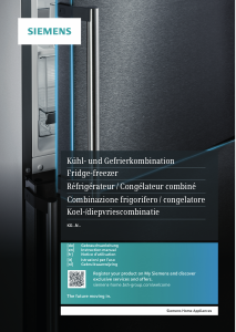 Bedienungsanleitung Siemens KG39N7XEB Kühl-gefrierkombination