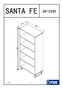 Brugsanvisning JYSK Santa Fe (80x180x40) Bogreol