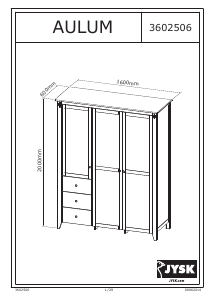 Priručnik JYSK Aulum (160x200x60) Garderobni ormar