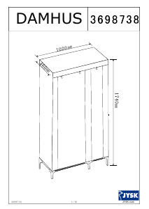 Manual JYSK Damhus (100x174x46) Garderobă