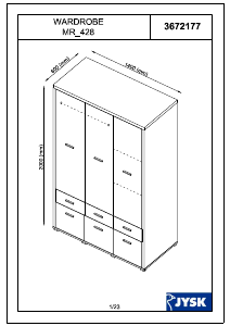 Manual JYSK Gesten (140x200x60) Garderobă