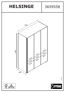 Manual de uso JYSK Helsinge (144x210x62) Armario