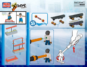 Manual Mega Bloks set 96501 Xtreme Sports Rail grind