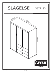 Mode d’emploi JYSK Slagelse (150x198x60) Armoire