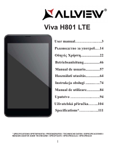 Priručnik Allview Viva H801 LTE Tablet