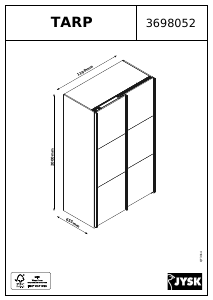 Manual JYSK Tarp (120x201x64) Wardrobe