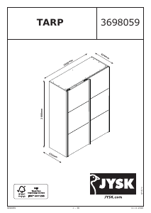 Priročnik JYSK Tarp (151x201x64) Garderobna omara