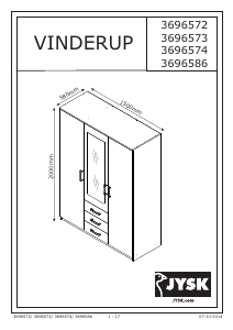 Bruksanvisning JYSK Vinderup (150x200x58) Garderob