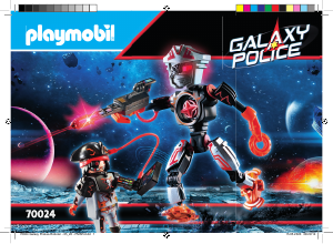 Manuale Playmobil set 70024 Galaxy Police Droide dei pirati spaziali