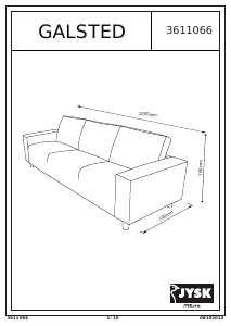 Manual JYSK Galsted (200x79x80) Canapea