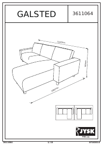 Priručnik JYSK Galsted (241x79x159) Sofa