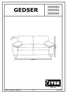 Kasutusjuhend JYSK Gedser (150x85x84) Diivan