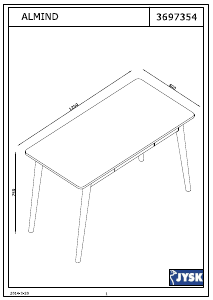 Mode d’emploi JYSK Almind (120x75x60) Bureau