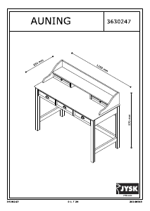 Kullanım kılavuzu JYSK Auning (120x95x55) Çalışma masası